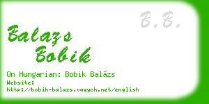 balazs bobik business card